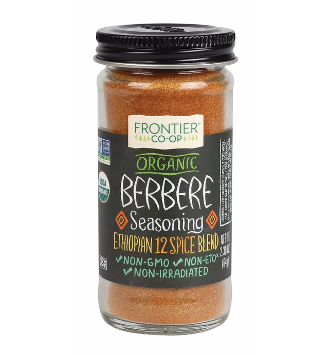 Frontier Organic BerBere Seasoning, 2.3 Ounce, Blend of 12 Organic, Warm, Aromatic Spices, Course Earthy Texture, Kosher