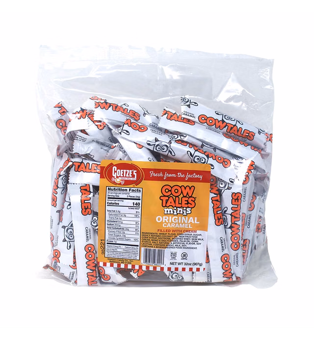 Goetze's Candy Vanilla Cow Tales Minis - 2 Pound Bag (32 Ounces) - Fresh from the Factory