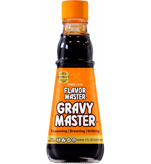 Gravy Master: Grilling, Seasoning and Browning Sauce - Ready to Use - 1 Bottle (5 fl oz) - Vegetarian, No Gluten, Kosher, Pareve - Grill, Glaze, Braise, Steak Crust - Made in the USA Since 1935