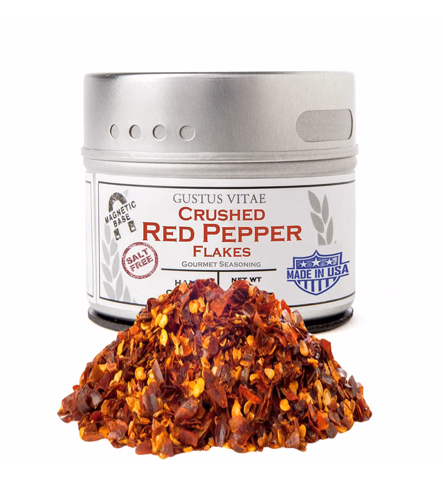 Crushed Red Pepper Flakes - Non GMO Verified - Magnetic Tin - Small Batch - Artisanal Seasoning - Gourmet Spice - 1.2 Ounce