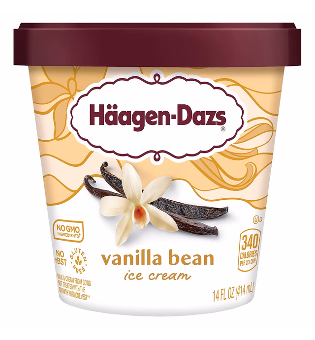 Haagen-Dazs Ice Cream, Vanilla Bean, 14 oz (Frozen)