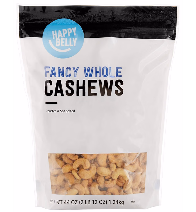 Amazon Brand - Happy Belly Fancy Whole Cashews, 44 Ounce