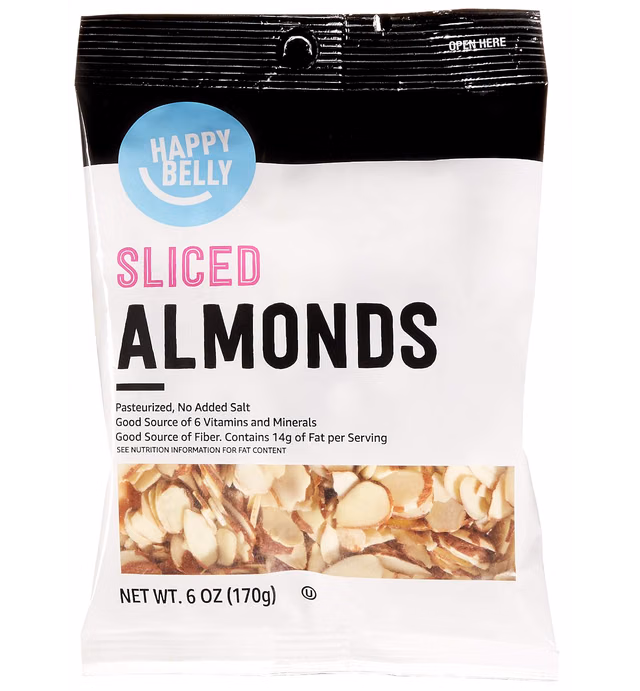 Amazon Brand - Happy Belly Sliced Almonds, 6 Ounce