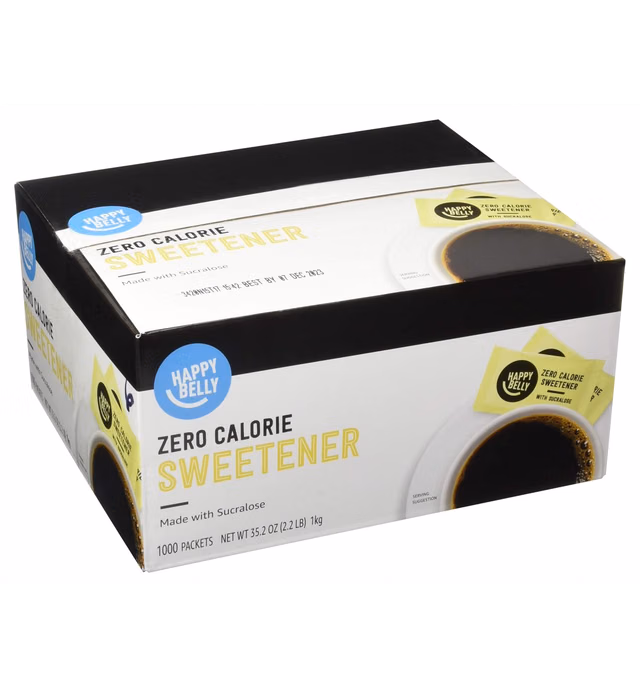 Amazon Brand - Happy Belly Zero Calorie Yellow Sucralose Sweetener, 1000 Count (Previously Sugarly Sweet)