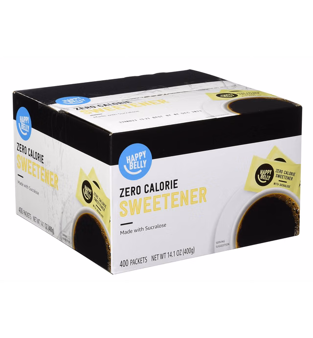 Amazon Brand - Happy Belly Zero Calorie Yellow Sucralose Sweetener, 400 Count