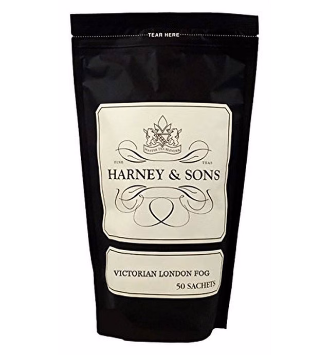 Harney & Son Victorian London Fog, Bag of 50 Sachets, Black Tea w/Bergamot Oil and Vanilla