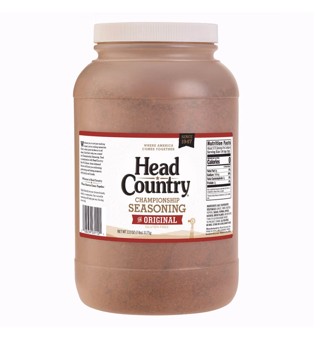 Head Country Bar-B-Q Championship Seasoning, Original | Gluten Free All-Purpose Barbecue Seasoning | Bold & Herbal Dry Spice Rub To Boost The Flavor Of All Your BBQ Favorites | 7 Pound, Pack of 1