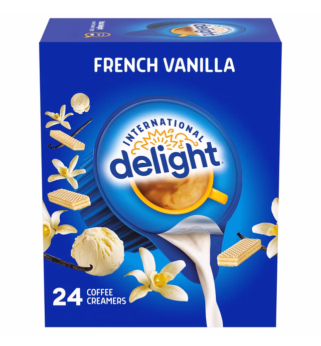 International Delight Coffee Creamer Singles, French Vanilla, 24 Count