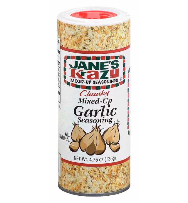 Jane's Krazy Chunky Mixed-Up Garlic Seasoning, 4.75 Ounce (Packing may vary)