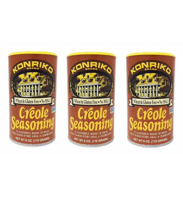 Konriko - Creole Seasoning 6 oz (Pack of 3) - Wheat Free - Gluten Free - No MSG