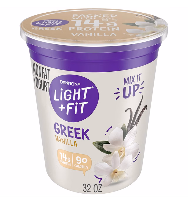 Light & Fit by Dannon Greek Nonfat Yogurt, Vanilla, Gluten-Free, 32 oz.