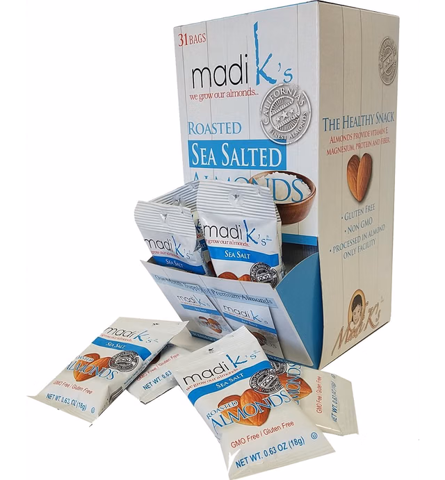 Madi K's Almonds, Sea Salt, 31 Count (Pack of 1)