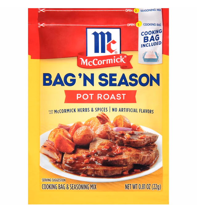 McCormick Bag 'n Season Pot Roast Cooking Bag & Seasoning Mix, 0.81 oz (Pack of 6)