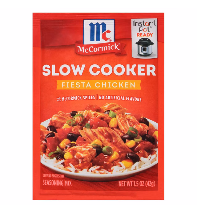 McCormick Slow Cookers Fiesta Chicken Seasoning Mix, 1.5 oz (Pack of 12)