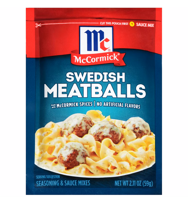 McCormick Swedish Meatballs Seasoning & Sauce Mixes, 2.11 oz (Pack of 6)