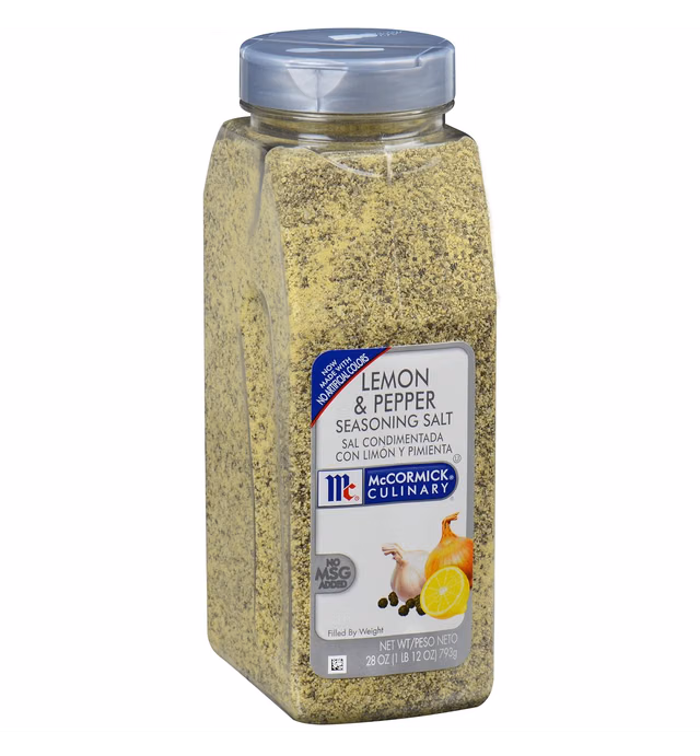 McCormick Culinary Lemon & Pepper Seasoning Salt, 28 oz - One 28 Ounce Container Lemon Pepper Seasoning, Perfect for Asparagus, Broccoli, Brussels Sprouts, Seafood and Poultry Dishes