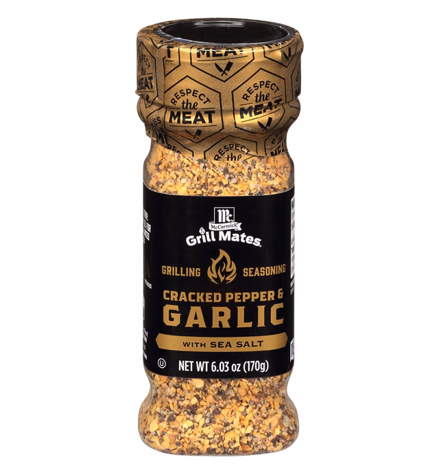 McCormick Grill Mates Cracked Pepper & Garlic Grilling Seasoning, 6.03 oz