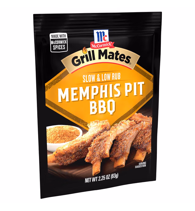 McCormick Grill Mates Slow & Low Memphis Pit BBQ Rub, 2.25 oz (Pack of 10)