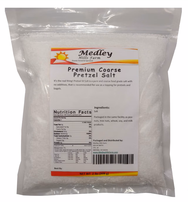 Medley Hills Farm Premium Coarse pretzel salt for soft pretzels 2 lbs