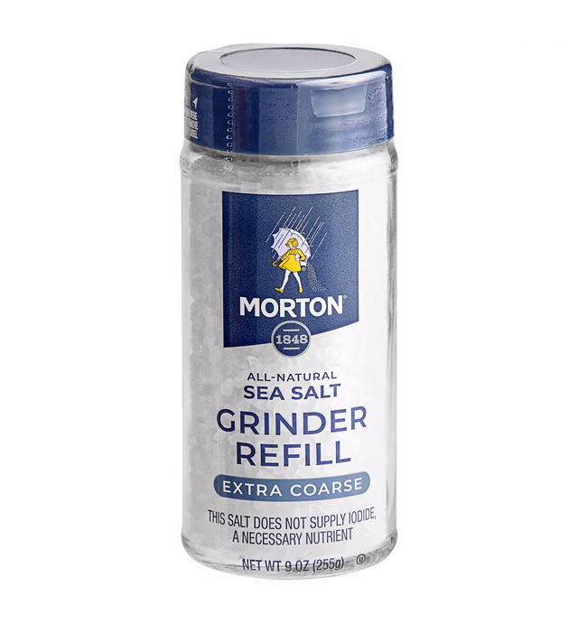 Morton Extra Coarse Sea Salt Grinder Refill 9 oz. - 6/Case
