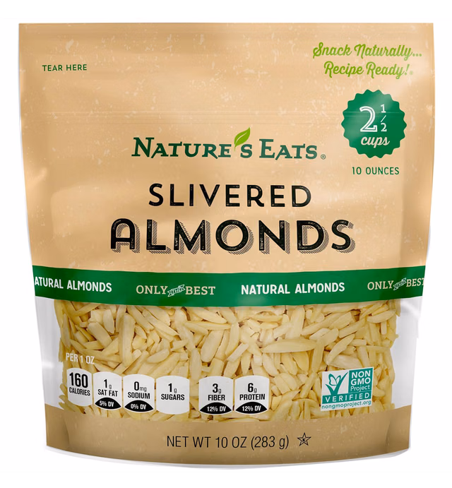 Nature's Eats Blanched Slivered Almonds, Natural, 10 Ounce