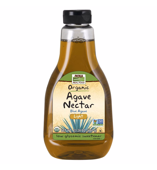 NOW Foods, Certified Organic Light Agave Nectar, Blue Agave, Certified Non-GMO, Low-Glycemic Sweetener, Kosher, 23.2-Ounce