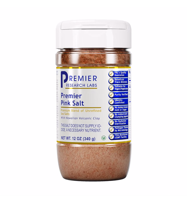 Premier Resarch Labs Pink Salt - Unrefined & Pure Australian Sea Salt & Pink Hawaiian Sea Salt Blend - 12 Oz