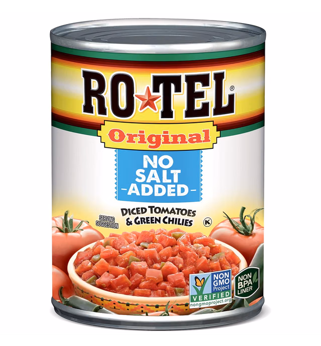 RO-TEL Original No Salt Added Diced Tomatoes and Green Chilies, 10 oz
