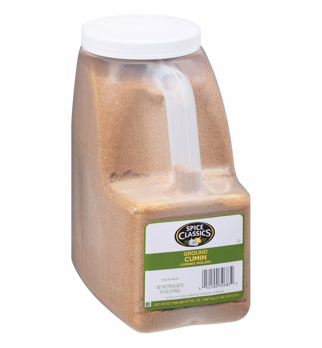 Spice Classics Ground Cumin, 4.5 lb - One 4.5 Pound Container of Bulk Ground Cumin Powder, Season Burritos, Enchiladas, Tacos, Meat and More