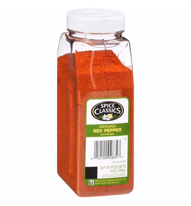 Spice Classics Ground Red Pepper, 14 oz - One 14 Ounce Container of Red Pepper Seasoning, Made from Dried Ground Red Chili Peppers for a Zesty Flavor