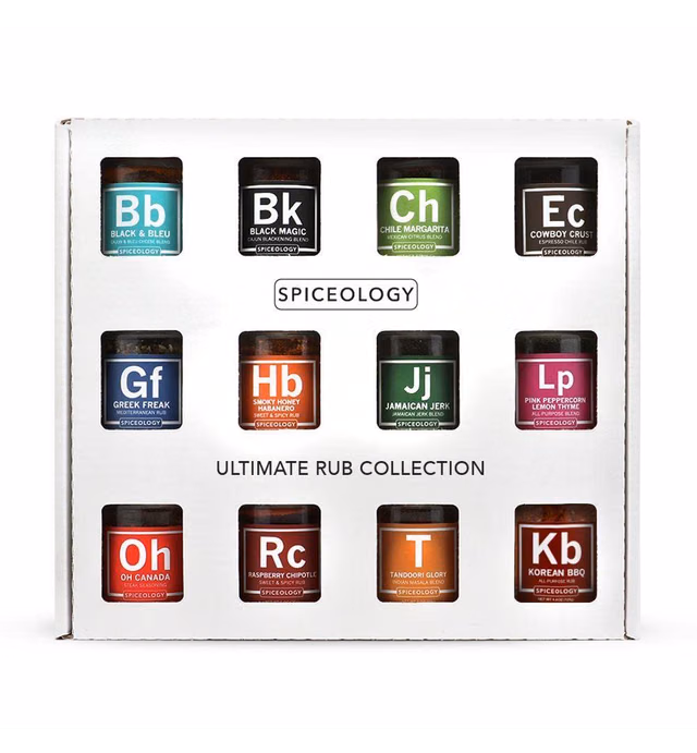 Spiceology - Ultimate Rub Collection - Set of 12 Gourmet BBQ Spice Rubs - Seasoning Sample Set and Gift Pack