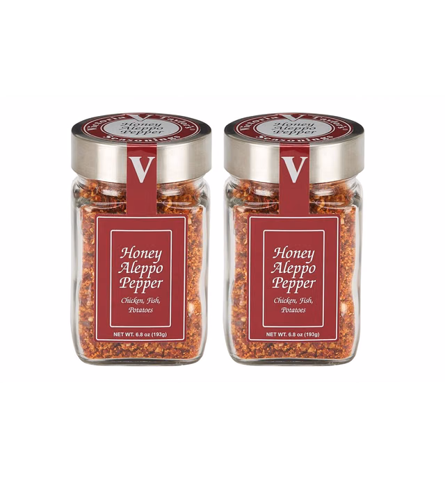 Honey Aleppo Pepper- 6.8 oz. Jar (Pack of 2) -A Sweet and Savory Unique Seasoning Blend with a touch of heat. There is NOTHING like it on the market.