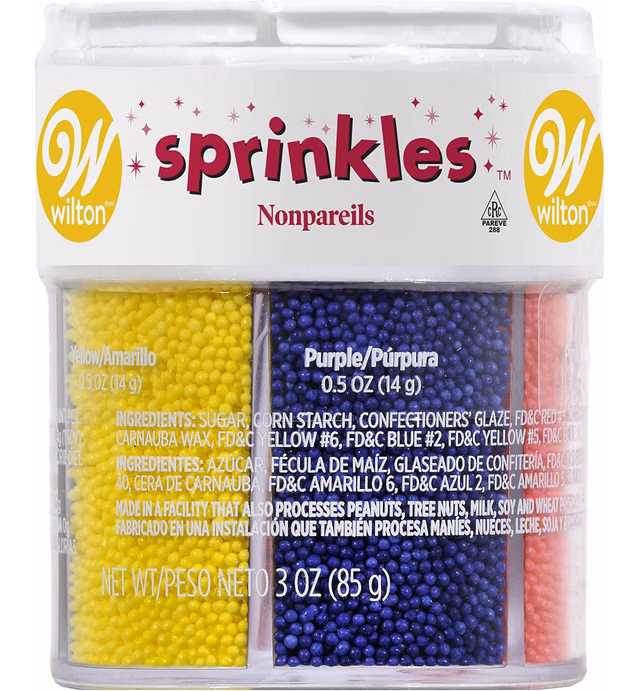 Wilton Nonpareils 6 Mix Sprinkle Assortment Baking Supplies, 3/(85 g), Orange, Kosher