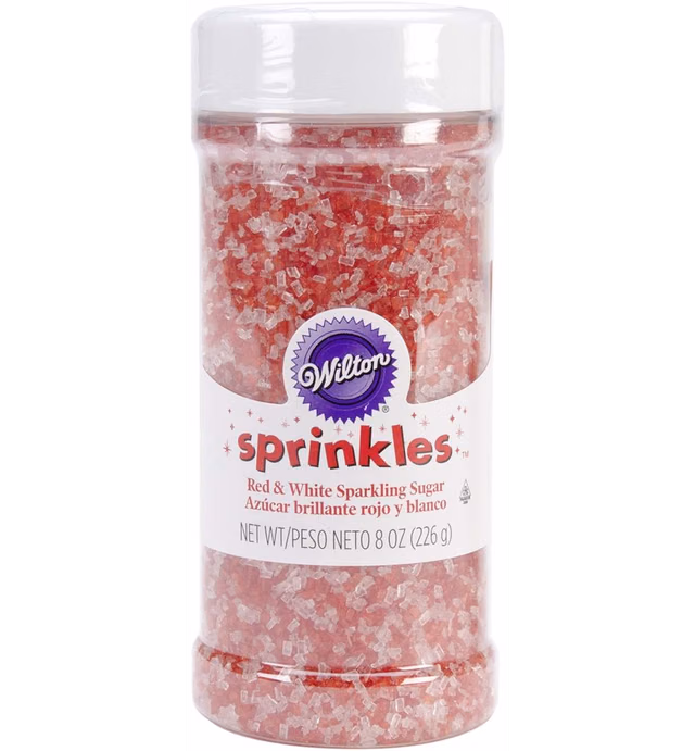 Wilton Sparkling Sugar, 8 Ounces, Red and White