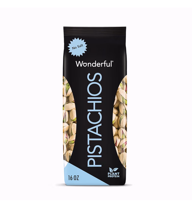 Wonderful Pistachios In Shell, Roasted with No Salt Nuts, 16 Ounce Bag, Protein Snack, On the Go Healthy Snack (16 oz)