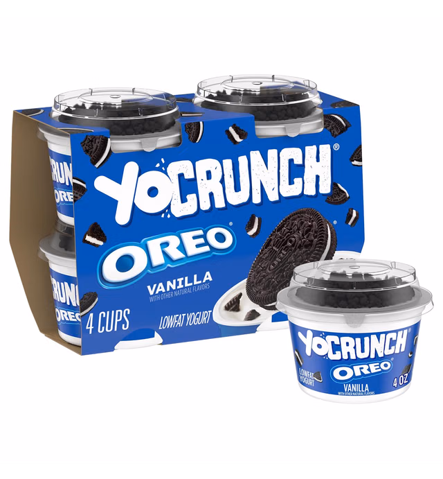 YoCrunch Low Fat Vanilla Yogurt with OREO, 4 oz., 4 Pack