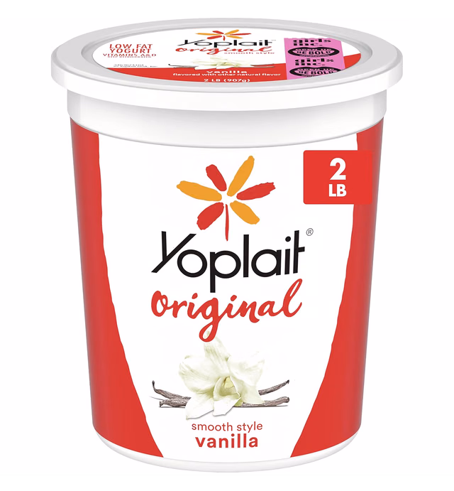 Yoplait Original Smooth Style Vanilla Low Fat Yogurt, 32 OZ Yogurt Tub