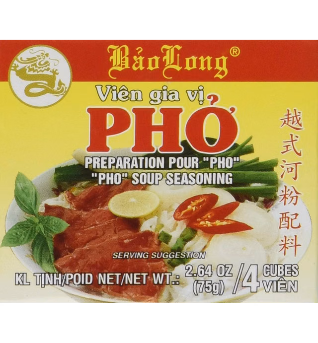 4 Packs Bao Long Pho Beef Flavor Soup Seasoning 16 Cubes