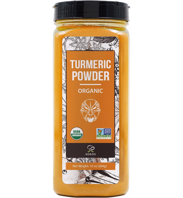 Soeos Organic Turmeric Powder 10oz (284g), Non-GMO Verified, USDA Organic, Natural Curcumin, Lab Tested for Purity, Sealed Package To Keep Turmeric Fresh