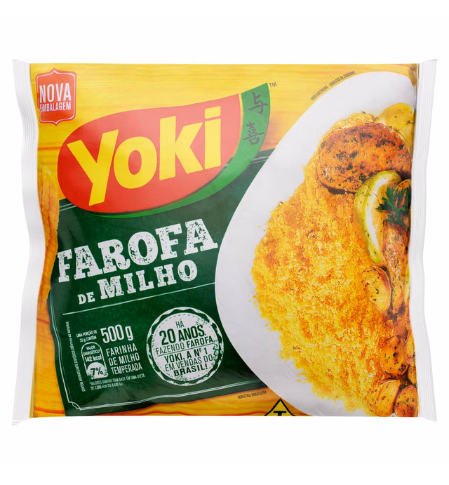 Yoki Seasoned Corn Flour 17.6 Oz Farofa De Milho PACK, (Pack of 2)