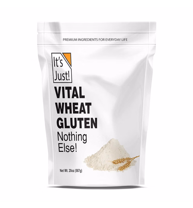 It's Just - Vital Wheat Gluten Flour, High Protein, Make Seitan, Low Carb Bread, 20oz