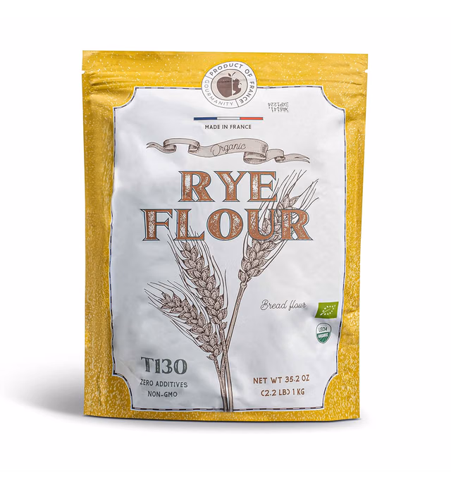 Gourmanity Organic Rye Bread Flour 1kg | Dark Rye Flour T130 | Organic French Flour | Rye Flour, Organic, Unenriched & Non-GMO [1kg/2.2LB]
