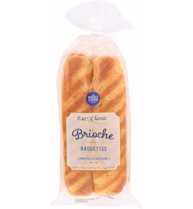 Whole Foods Market Presliced Soft French Plain Baguette, 4 Ct