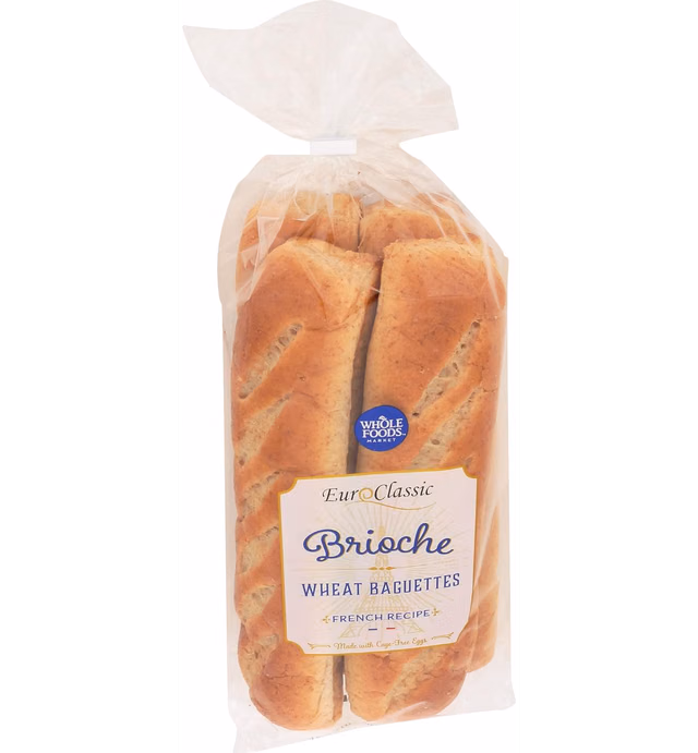 Whole Foods Market Presliced Soft French Wheat Baguette, 4 Ct