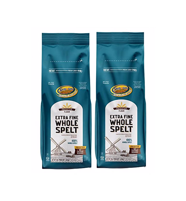 Shibolim, Extra Fine, Stone Ground 100% Whole Spelt Flour, 48oz 2 pack (Total of 6 Pounds) Resealable Bag, Triple Sifted, 100% Whole Grain