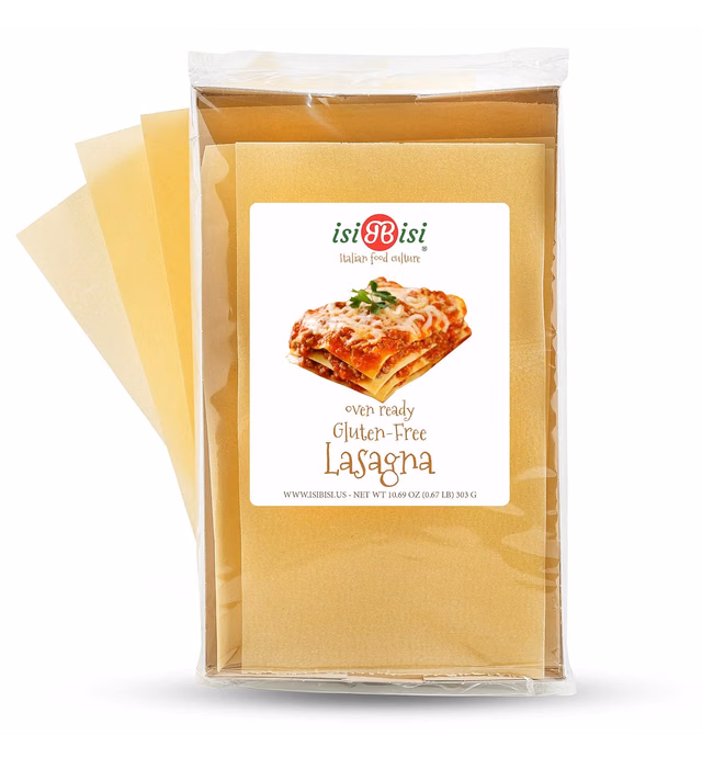 isiBisi Gluten-Free Lasagna Pasta - Organic Pasta Noodles Made With Corn and Rice Flour - Healthy, Authentic Italian Pasta - Vegan, Non-GMO, Artisanal Pasta, Made in Italy - 10.69 oz (Pack of 1)
