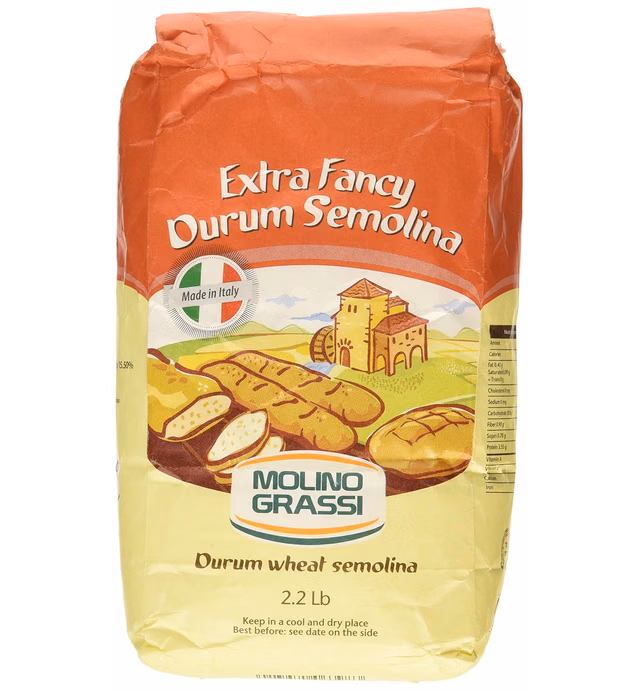 Molino Grassi Extra Fancy Durum Wheat Semolina Flour, 2.2 lbs