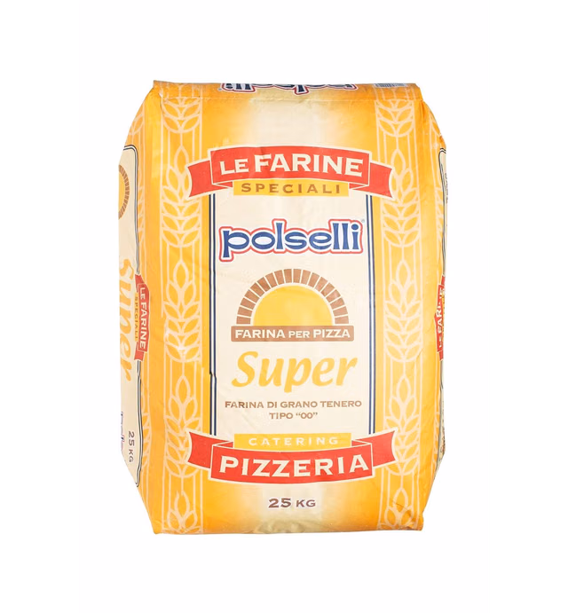 SUPER, Tipo 00 double Zero Flour, for Pizza, Bread, Pastas, and more, Specifically formulated for Roman Pizza, All Natural, Unbleached, Unbromated, No Additives, Formulated for a 72+ hour rise, (25 kg) 55 lbs by Polselli