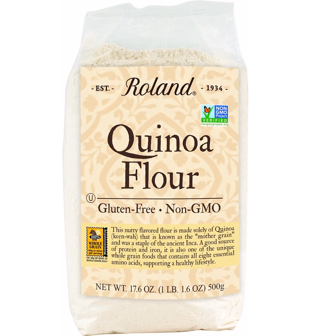 Roland Foods Quinoa Flour, Gluten-Free, Non-GMO, Specialty Imported Food, 17.6 Oz Bag, 1.1 Pound (Pack of 1) (41224722682)