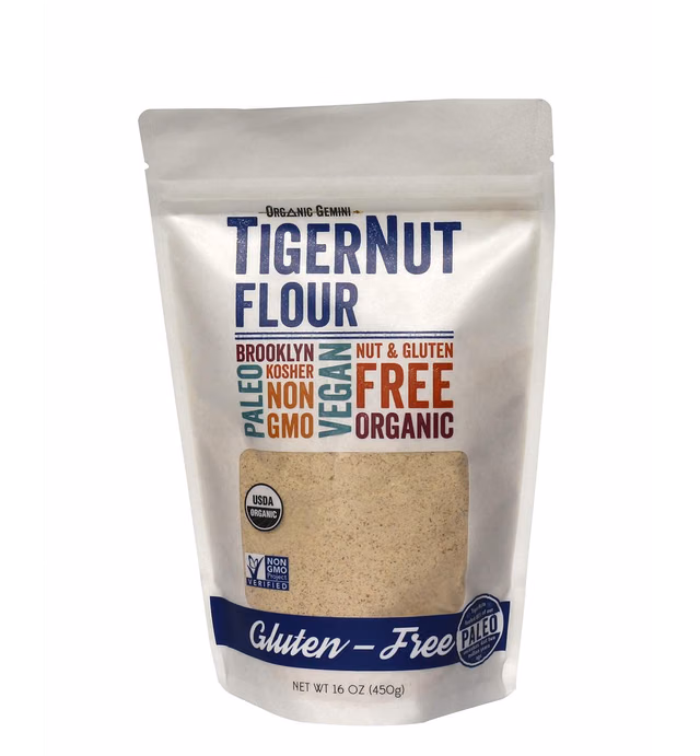 Organic TigerNut Flour 16oz 3-pack | Gluten-Free | Nut-Free | Paleo Friendly | Resistant starch | Prebiotic Fiber | Tigernuts fueled 80% of our pre-human ancestors' diet about two million years ago